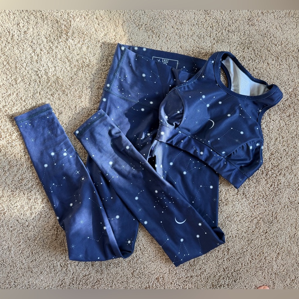 Women's Blue Yoga Leggings set - Picture 5 of 5